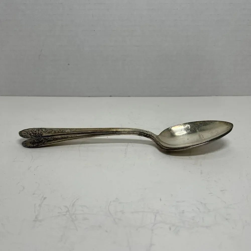 Wm Rogers 1953 Silverplate JUBLILEE Flatware 8.5” Serving Spoons Set Of 2